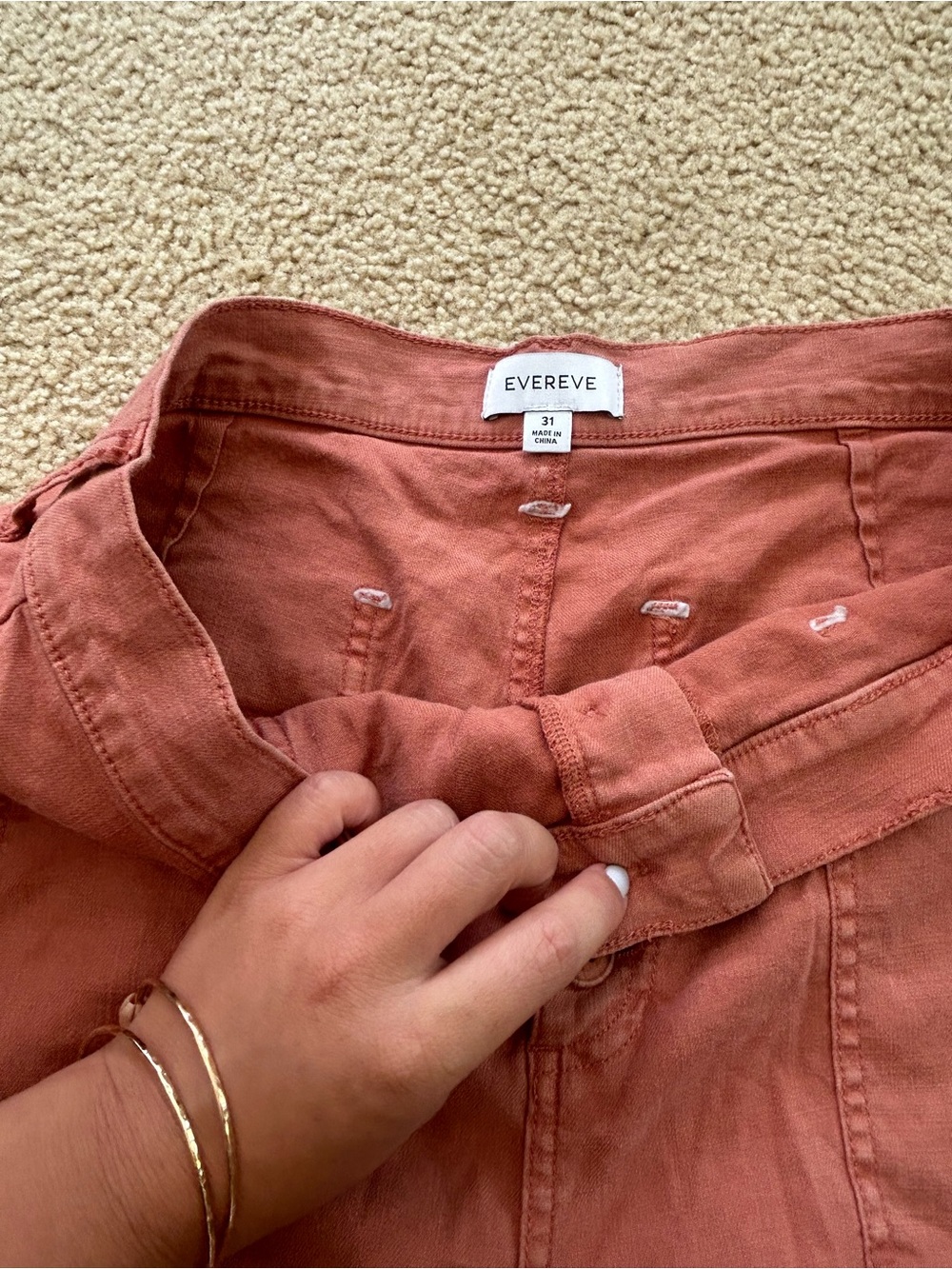 Evereve Joelle Stretch Linen Pants in Terracotta - Picture 7 of 7